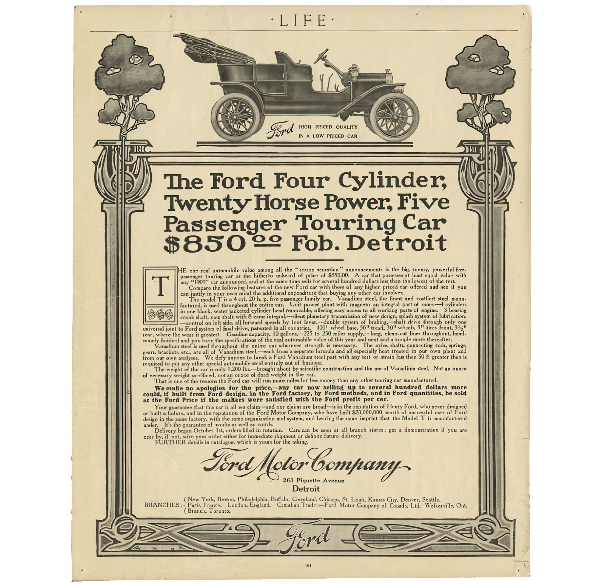 Рекламная страница FORD Model T